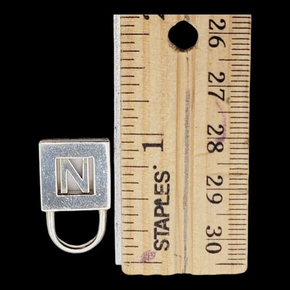 Tiffany & Co. Sterling Silver Initial Alphabet Letter "N" Lock Charm Pendant - Picture 8 of 8
